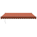 Retractable Awning Orange and Brown 4x3 m Fabric and Aluminium