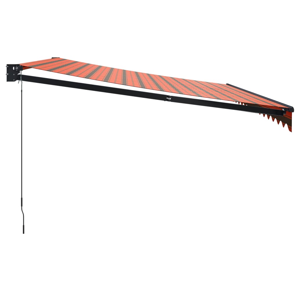 Retractable Awning Orange and Brown 4x3 m Fabric and Aluminium