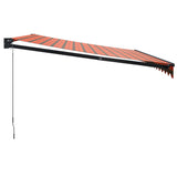 Retractable Awning Orange and Brown 4x3 m Fabric and Aluminium