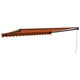 Retractable Awning Orange and Brown 4x3 m Fabric and Aluminium