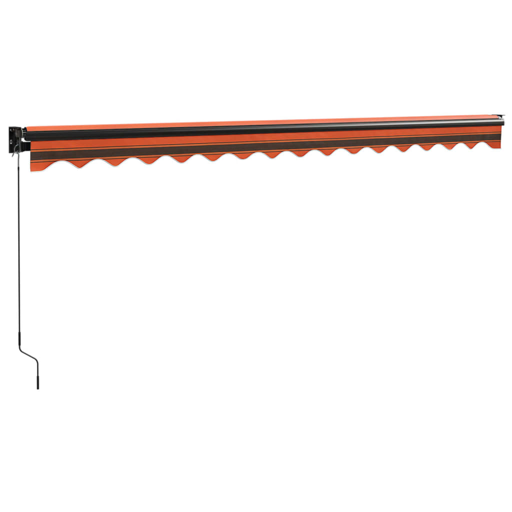 Retractable Awning Orange and Brown 4x3 m Fabric and Aluminium