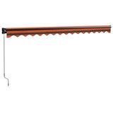 Retractable Awning Orange and Brown 4x3 m Fabric and Aluminium