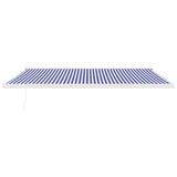 vidaXL Retractable Awning Blue and White 5x3 m Fabric and Aluminium