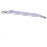 vidaXL Retractable Awning Blue and White 5x3 m Fabric and Aluminium