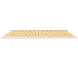 vidaXL Retractable Awning Yellow and White 5x3 m Fabric and Aluminium