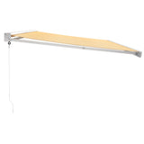 vidaXL Retractable Awning Yellow and White 5x3 m Fabric and Aluminium