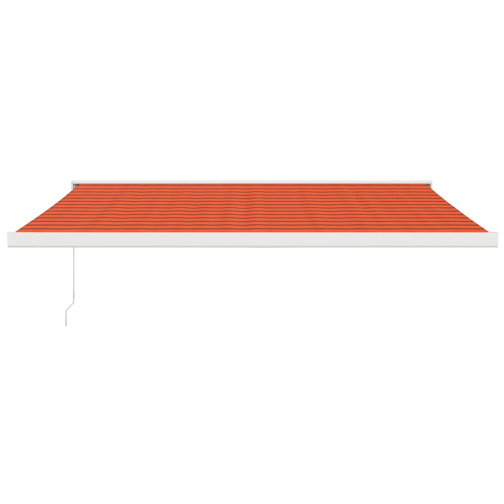 Retractable Awning Orange and Brown 4x3 m Fabric and Aluminium
