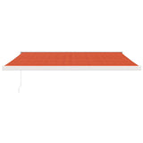 Retractable Awning Orange and Brown 4x3 m Fabric and Aluminium