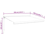 Retractable Awning Yellow and White 3.5x2.5 m Fabric and Aluminium