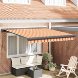 Retractable Awning Yellow and White 3.5x2.5 m Fabric and Aluminium