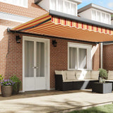 Retractable Awning Yellow and White 5x3 m Fabric and Aluminium