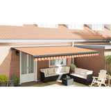 Retractable Awning Yellow and White 5x3 m Fabric and Aluminium