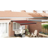 Retractable Awning Orange and Brown 3.5x2.5 m Fabric and Aluminium