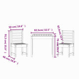 3 Piece Garden Bistro Set Solid Wood Pine