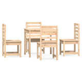 5 Piece Garden Dining Set Solid Wood Pine