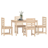 5 Piece Garden Dining Set Solid Wood Pine