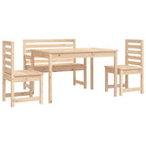 4 Piece Garden Dining Set Solid Wood Pine