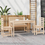 4 Piece Garden Dining Set Solid Wood Pine