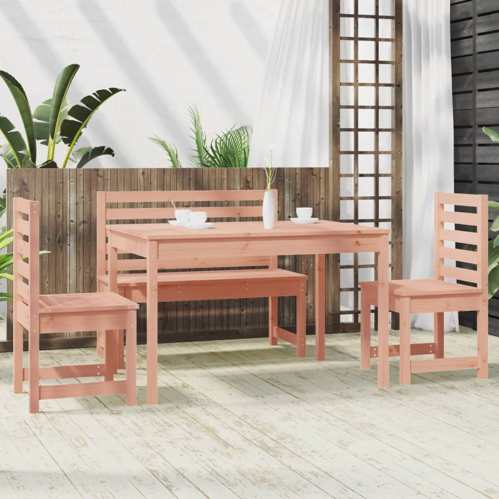 4 Piece Garden Dining Set Solid Wood Douglas