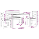 4 Piece Garden Dining Set Solid Wood Douglas