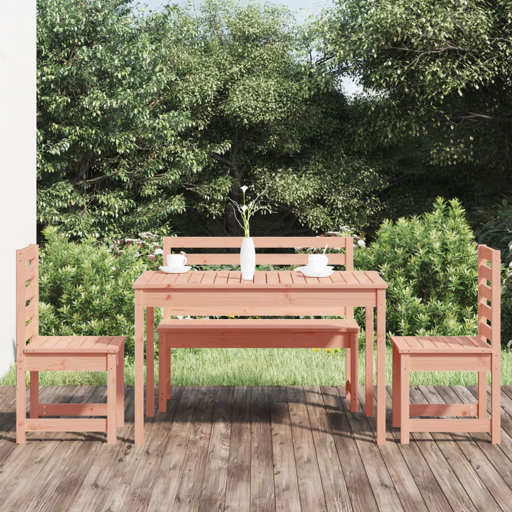 4 Piece Garden Dining Set Solid Wood Douglas