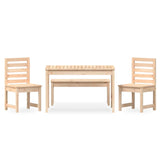 4 Piece Garden Dining Set Solid Wood Pine