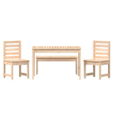 4 Piece Garden Dining Set Solid Wood Pine