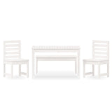 4 Piece Garden Dining Set White Solid Wood Pine