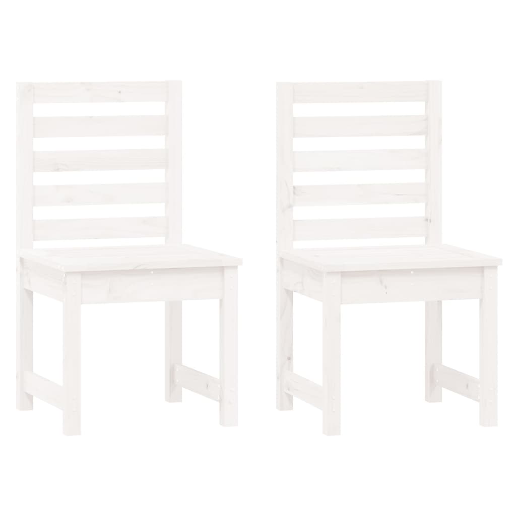 4 Piece Garden Dining Set White Solid Wood Pine