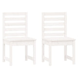 7 Piece Garden Dining Set White Solid Wood Pine