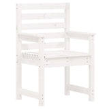 7 Piece Garden Dining Set White Solid Wood Pine