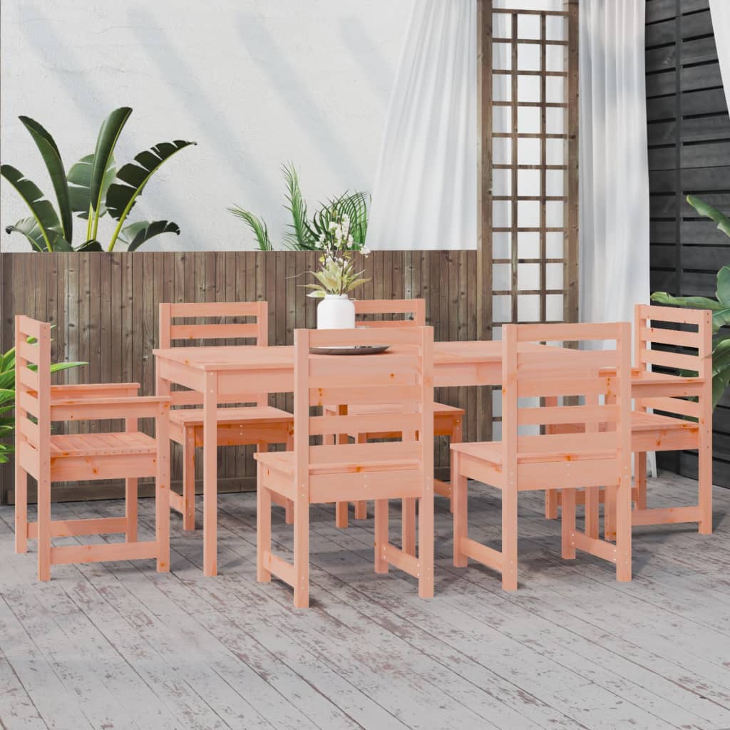 7 Piece Garden Dining Set Solid Wood Douglas