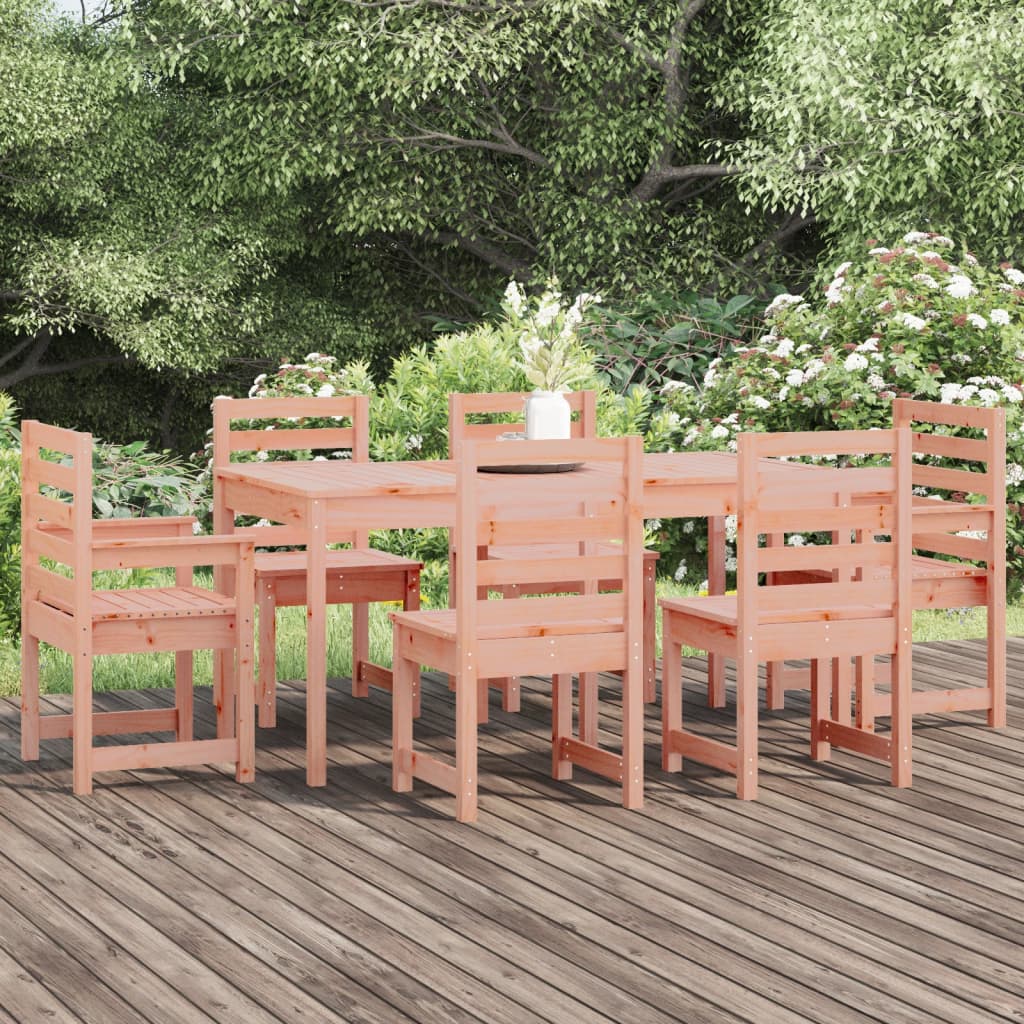 7 Piece Garden Dining Set Solid Wood Douglas