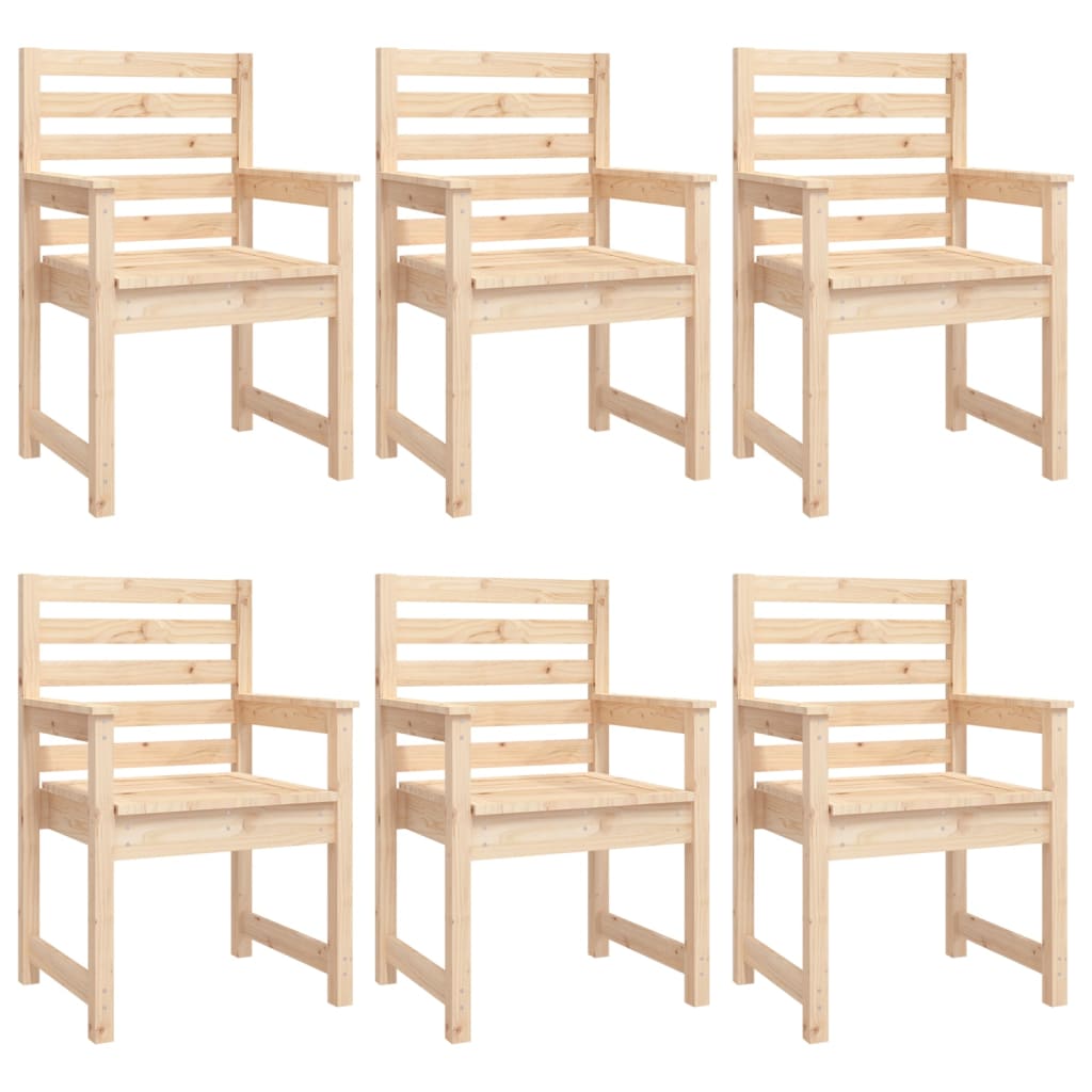 7 Piece Garden Dining Set Solid Wood Pine