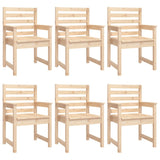 7 Piece Garden Dining Set Solid Wood Pine