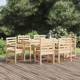 7 Piece Garden Dining Set Solid Wood Pine