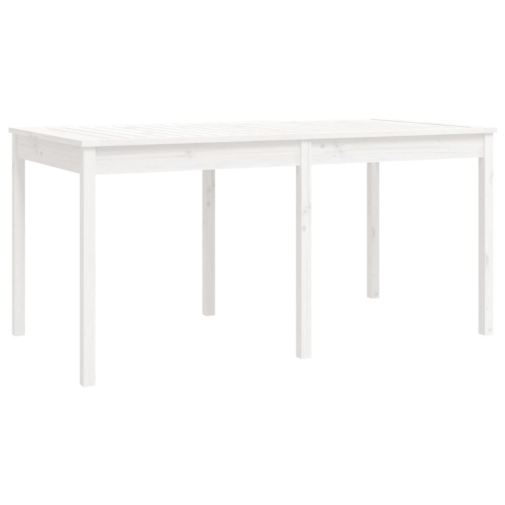 7 Piece Garden Dining Set White Solid Wood Pine