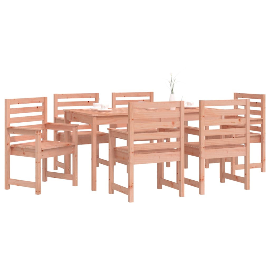 7 Piece Garden Dining Set Solid Wood Douglas