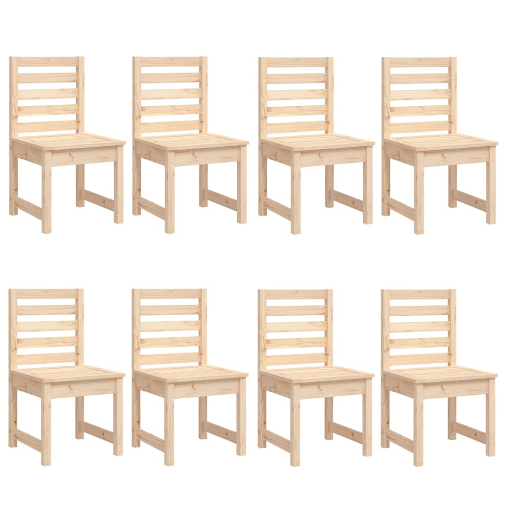 11 Piece Garden Dining Set Solid Wood Pine