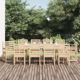 11 Piece Garden Dining Set Solid Wood Pine