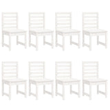 11 Piece Garden Dining Set White Solid Wood Pine