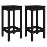 3 Piece Garden Bar Set Black Solid Wood Pine