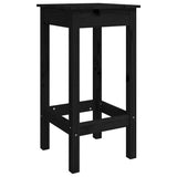 3 Piece Garden Bar Set Black Solid Wood Pine