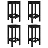 5 Piece Garden Bar Set Black Solid Wood Pine