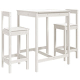 3 Piece Garden Bar Set White Solid Wood Pine