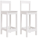 3 Piece Garden Bar Set White Solid Wood Pine