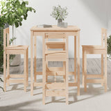 5 Piece Garden Bar Set Solid Wood Pine