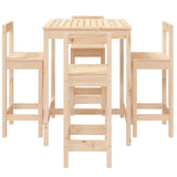 5 Piece Garden Bar Set Solid Wood Pine