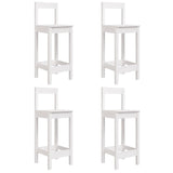 5 Piece Garden Bar Set White Solid Wood Pine