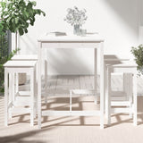 5 Piece Garden Bar Set White Solid Wood Pine